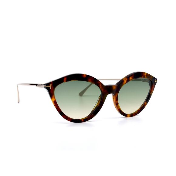 NEW TOM FORD CHLOE TF663/S 55P HAVANA GREEN AUTHENTIC SUNGLASSES - Picture 3 of 13